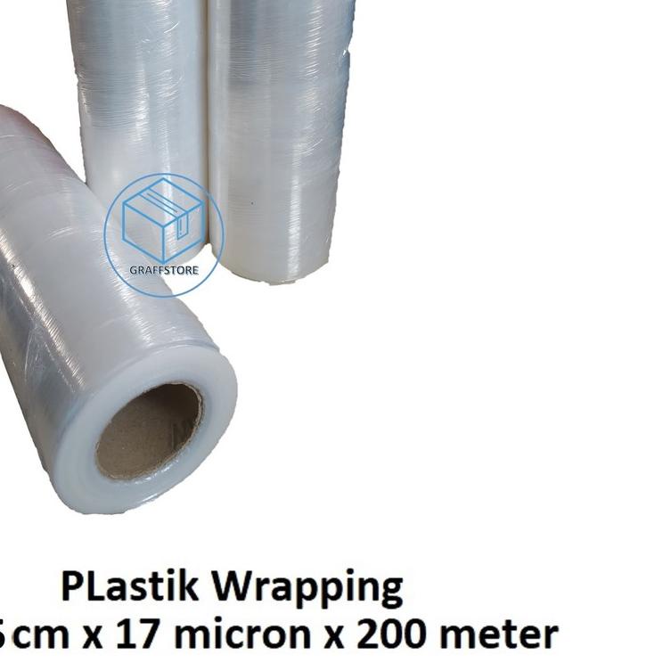 

Plastik Wrapping 25 cm x 17 Micron x 200 meter / Stretch Film Tebal transparan plastik wrap original