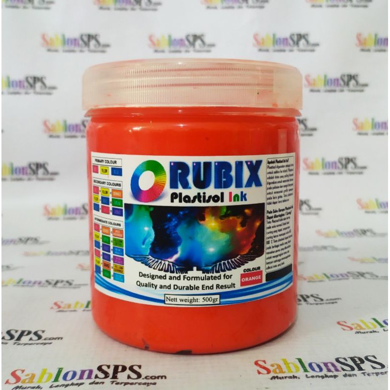 TINTA SABLON PLASTISOL RUBIX ORANGE TUA 500GR