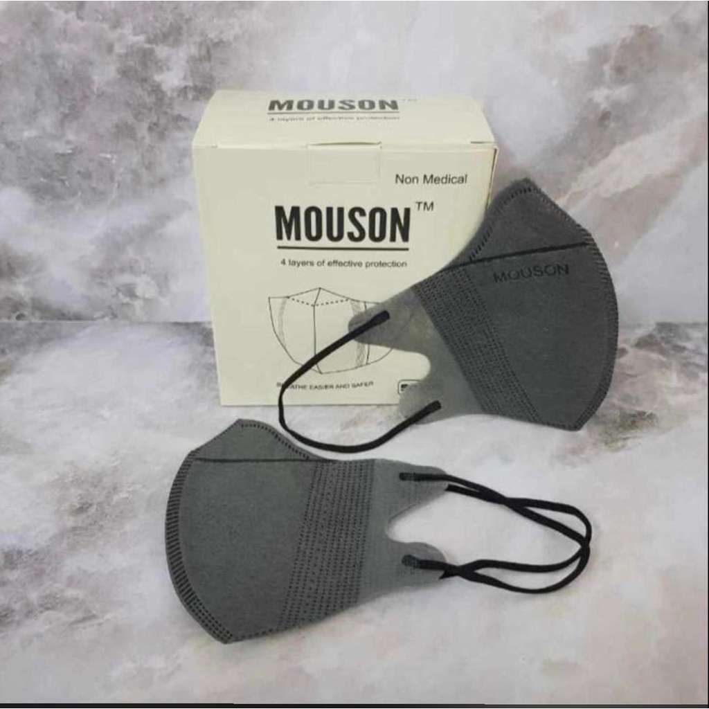 Masker Duckbill Mouson 4ply EMBOSS Earloop Disposable Facemask 50pcs