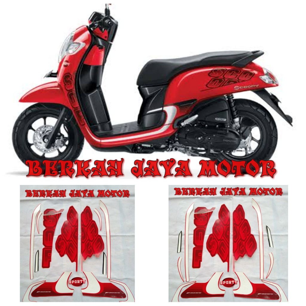 Sticker STRIPING SCOOPY F1 TAHUN 2017 BODY FULL MERAH