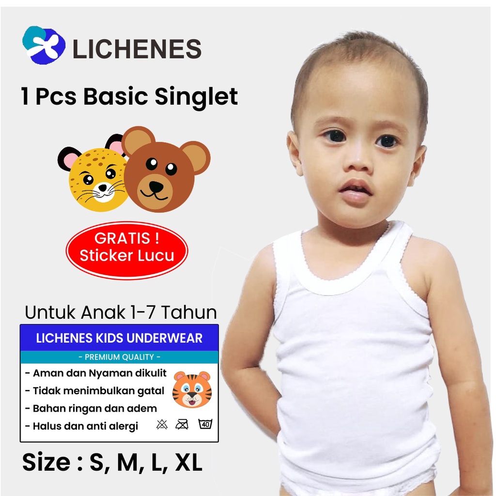 Kaos dalam anak singlet usia 1-7 (paket 12 pcs)