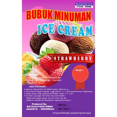 

Bubuk Es Krim Rasa Strawberry 1kg/1000gram/500gram/250gram