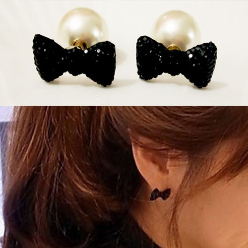 Anting Tusuk Wanita Kekinian Style Korea Model Mutiara Mix Pita Lucu Dan Bunga Import 281