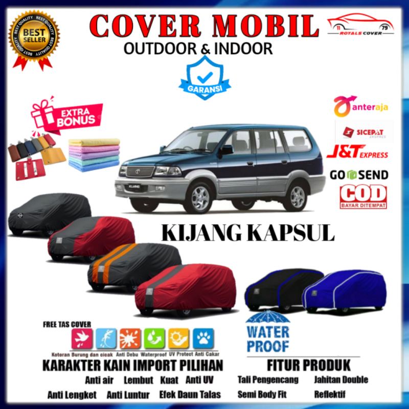 Cover Mobil Kijang Kapsul Krista / Sarung Mobil Toyota Kijang Kapsul 1997 1998 1999 2000 2001 2002 2003 2004 / Selimut Mantol Mantel Penutup Kerudung Tutup Mobil Toyota Kijang LGX SSX Outdoor Waterproof Anti Air