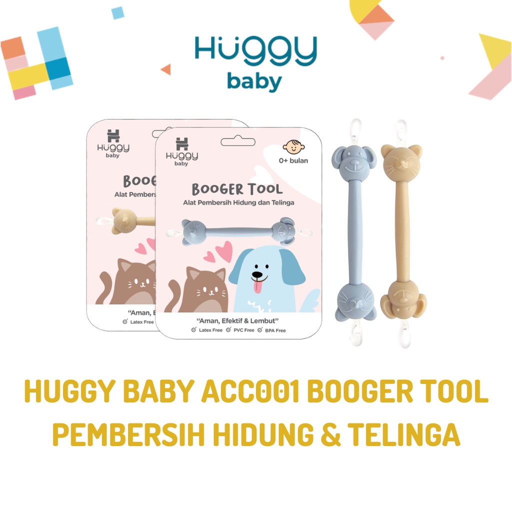 Huggy Baby ACC001 Booger Tool | Pembersih Hidung &amp; Telinga Bayi Mirip Oogiebear