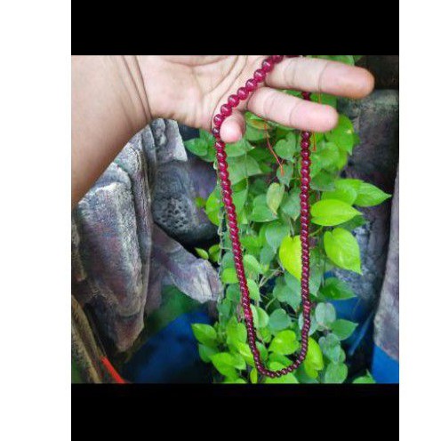 tasbih batu merah siam natural 99 butir