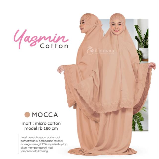 Yasmin Cotton Mukena Katun | TELEKUNG polos | Mukena Bordir | Rukuh Dewasa