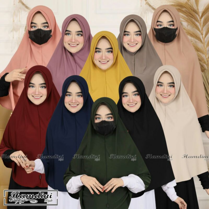 Jilbab Bergo Instan Amanda Pad XXL Jersey Original Hamdini Hijab-3