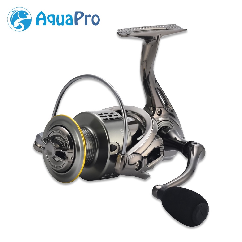 Aquapro Reel Spinning EVO Menandle Double Anodized Aluminium Spool Linegani Evo 8 + 1 Stianless Ball Bearings Reel Pancing Power Han