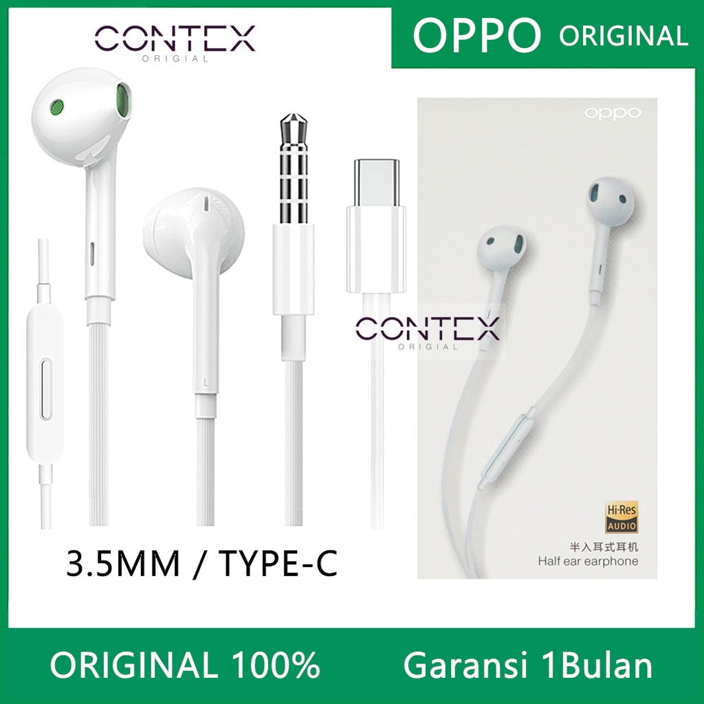 Headset Oppo MH150/MH154 Earphones 3.5MM/Type-C Original 100% Support Semua Tipe Oppo