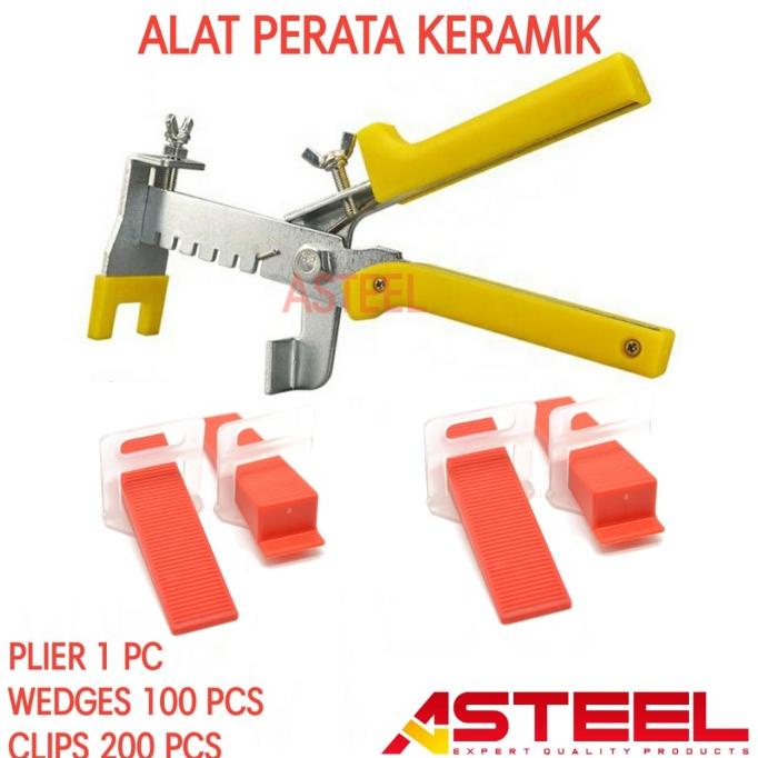 ASTEEL Paket set alat pasang perata keramik granit model tipe pasak
