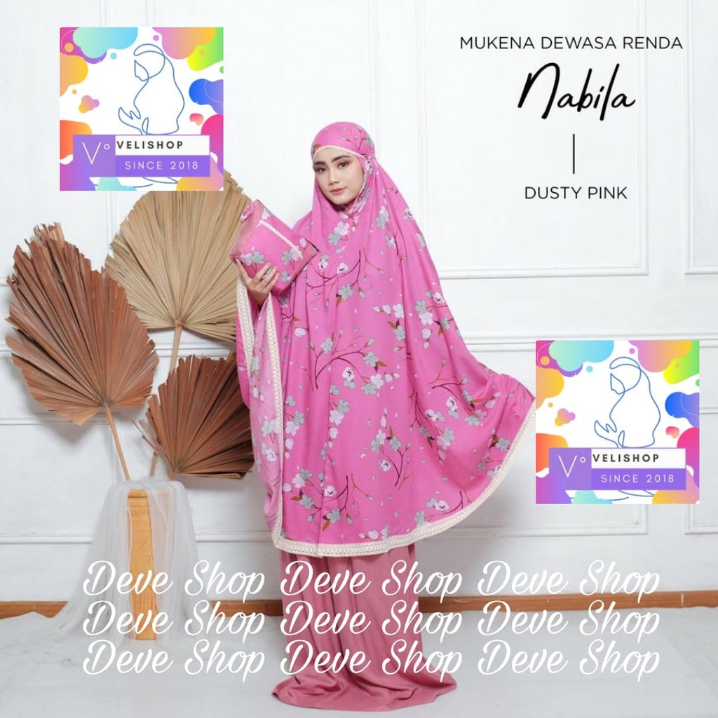 MUKENA DEWASA RAYON BALI NABILA RENDA PERALATAN SHALAT TERBARU RAYON RENDA NABILA