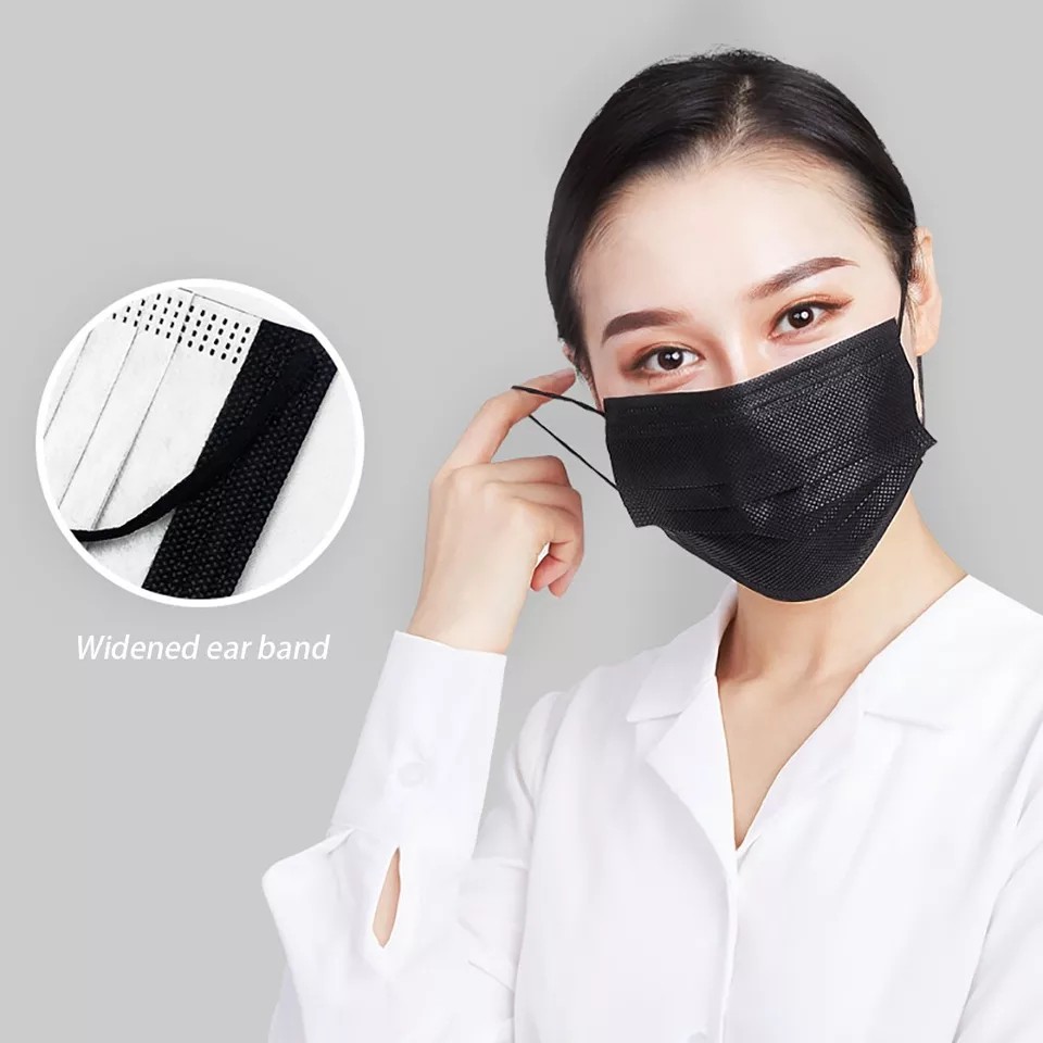 AFM Masker Hitam Face Mask Surgical 3ply Excellent Quality black mask