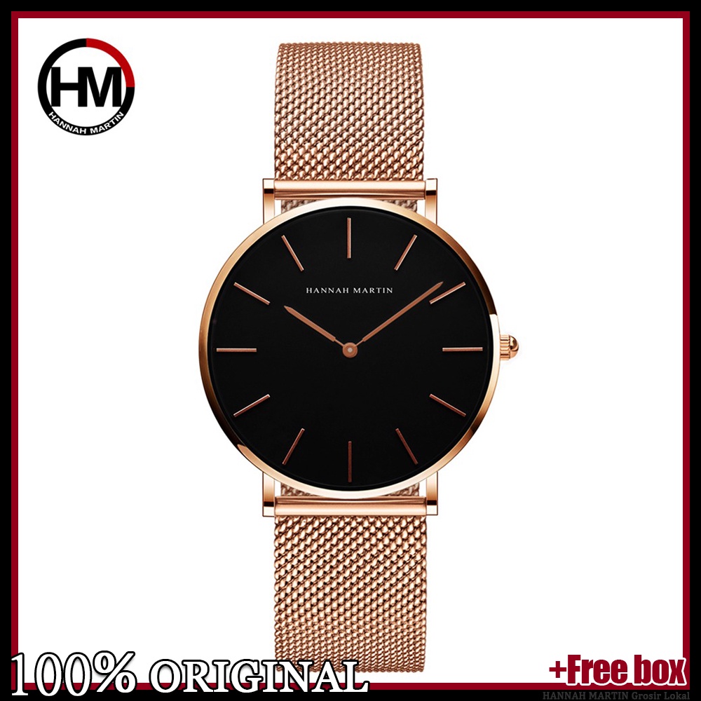 Jam Tangan Wanita Hannah Martin 100% Original Tahan air CEWEK Quartz Perempuan Arloji cewe Tangan Gi