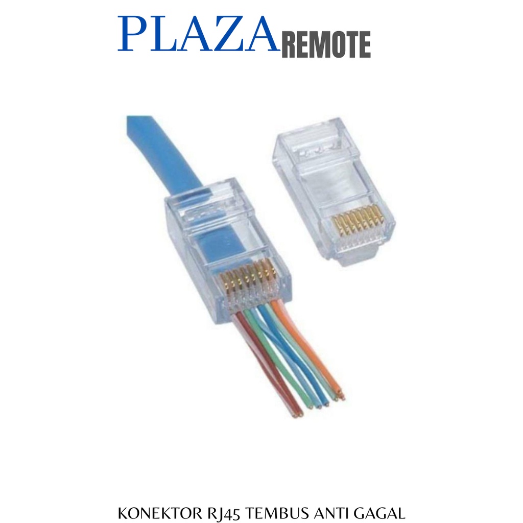 KONEKTOR RJ45 TEMBUS ANTI GAGAL CAT5 CAT 5E CAT6 KONEKTOR UTP JARINGAN