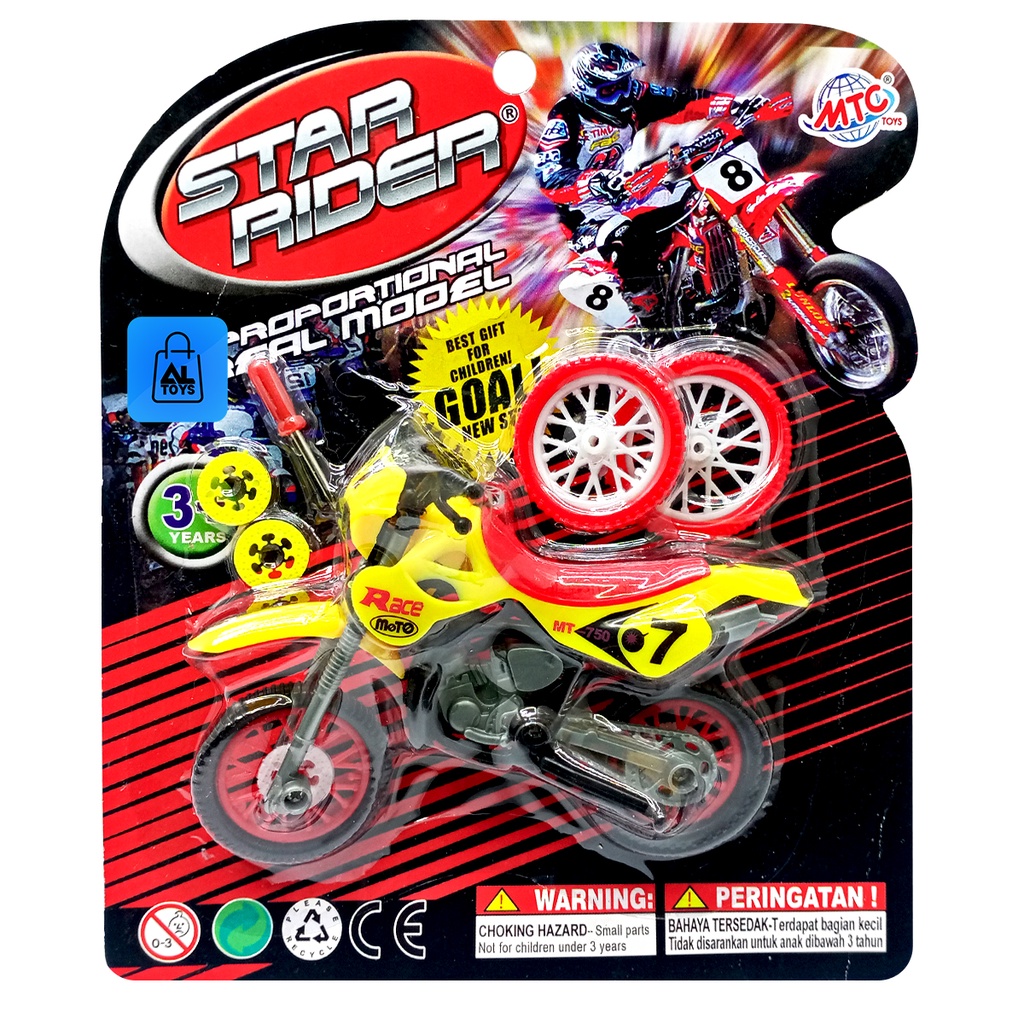 Mainan Miniatur Sepeda Lipat Motorcross Mainan Sepeda Motor Offroad Motor Trail