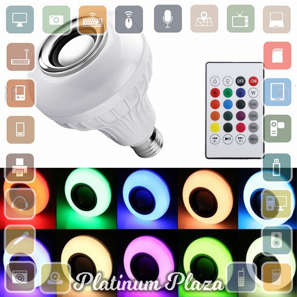 GITEX LED RGB E27 12W dengan Bluetooth Speaker - GBKOF - White`RW6SBU-