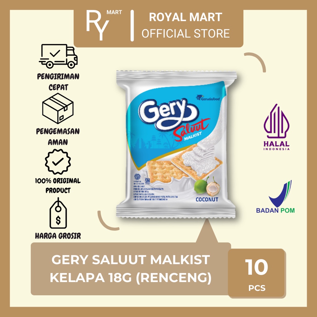 

Gery Saluut Malkist Kelapa Renceng 18g x 10's