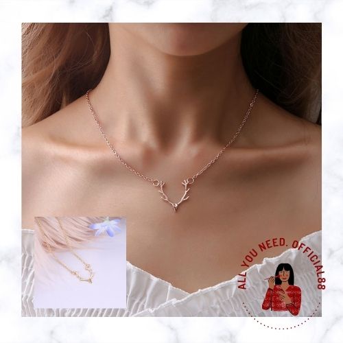 ✿AYN✿  Kalung Liontin Tanduk Rusa FA121 Korean Fashion Untuk Wanita kekinian