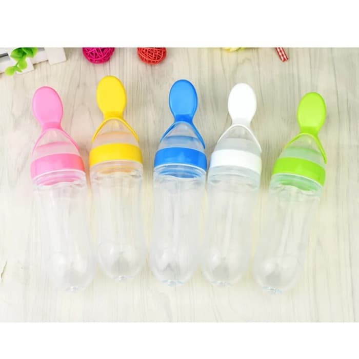 NA - Bottle Feeder - Botol Sendok Baby Silicon BPA Free - Sendok Botol Bayi