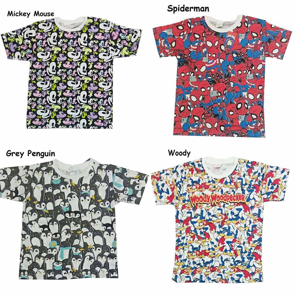 Kaos Anak Laki - Laki MOTIF KARTUN Size 2 4 6 8 10 12 lengan pendek cewek cowok mk jerry panda Baby Tee Girl Boy murah