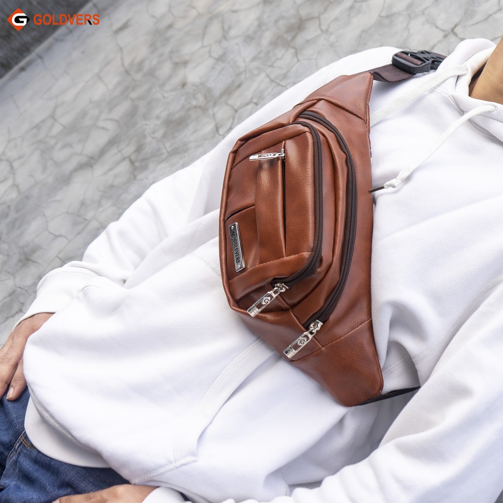 Tas Slempang Kulit Pria Impor Waist Bag Tas Pinggang - KREATIVO