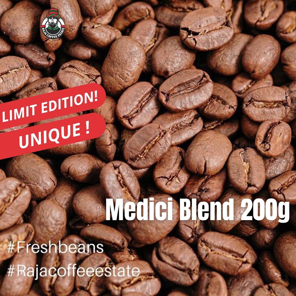 

RAJA COFFEE ESTATE MEDICI BLEND 200G KOPI BIJI BUBUK ARABIKA ACEH GAYO JAMIN FRESH ROAST