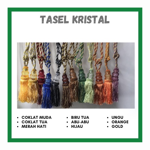 TALI TASEL GORDEN MINIMALIS - TALI BENANG KORDEN - TASEL KRISTAL MODEL BARU - TALI TASEL TALI KORDEN MURAH