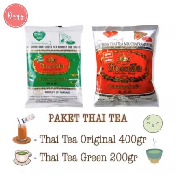 

[COD] Paket Thai tea 400 gr dan Thai green tea 200gr Chatramue PROMO!! [COD]
