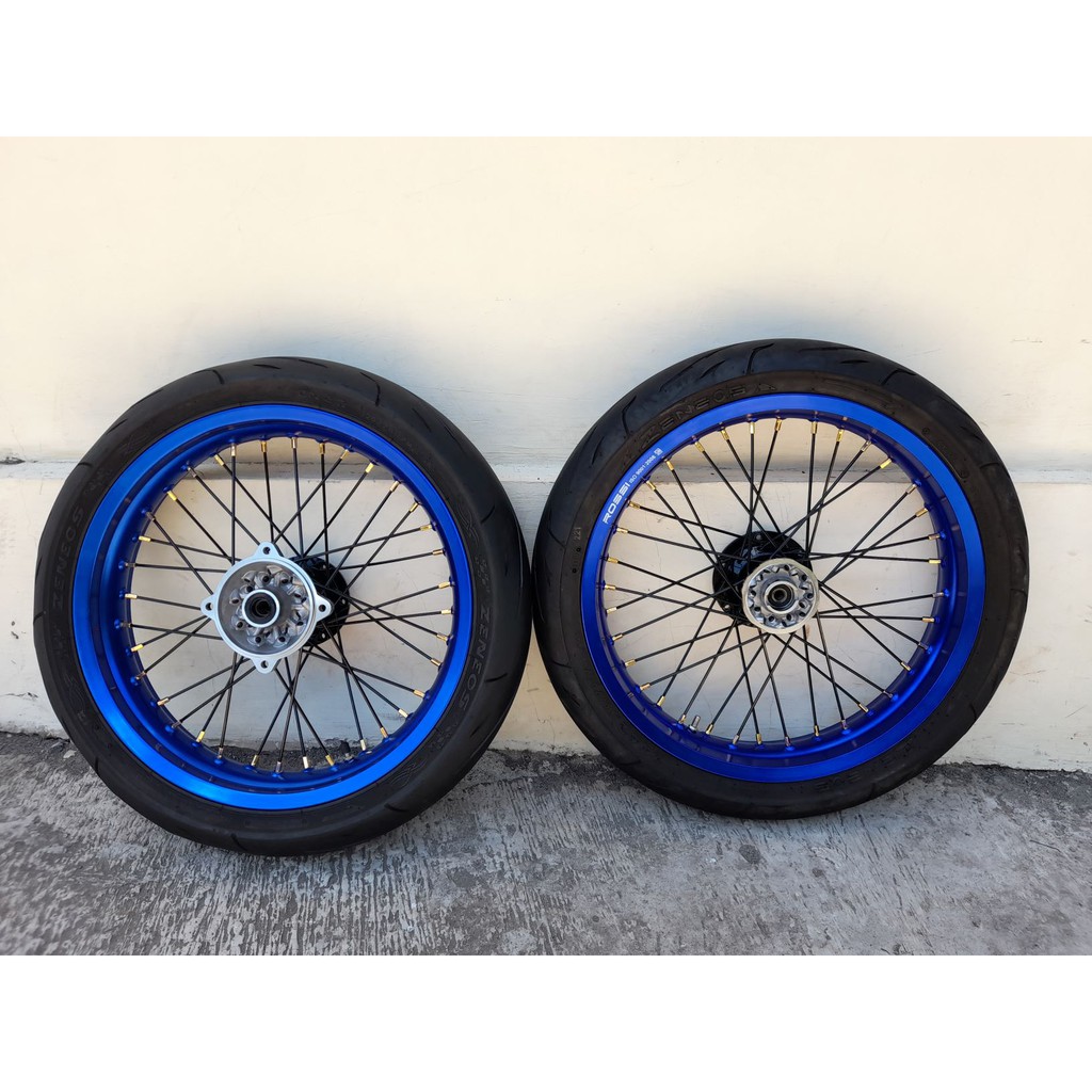 Paket Hemat velg set roda set ban set Supermoto SUMO Kawasaki KLX 150 murah