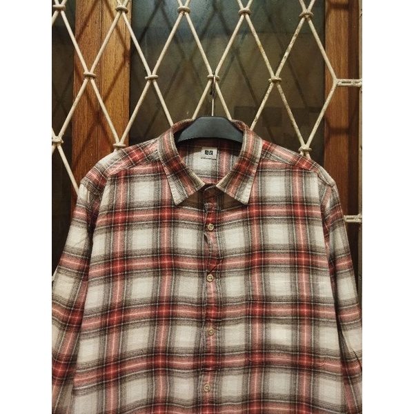 kemeja flannel uniqlo second original XL kemeja kasual pria murah terlaris