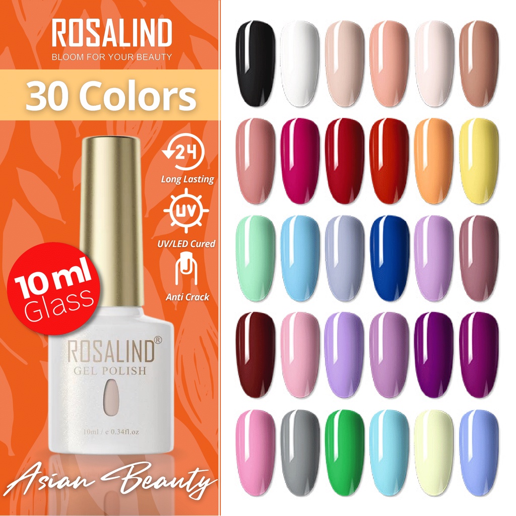 ~AB~ ROSALIND RAF Series Gel Nail Polish 10 ml Botol Kaca UV LED / Kutek / Cat Kuku/ Kutek Gel/  Kutek UV LED/ Kutek Nail Arts/Kutel Gel/Kutek Gel UV