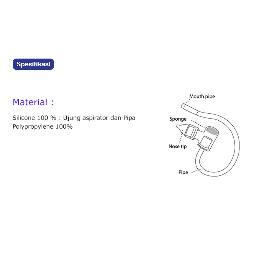 Baby Safe NAS02 Sedotan Ingus Hidung Bayi dengan Pipa Nasal Aspirator