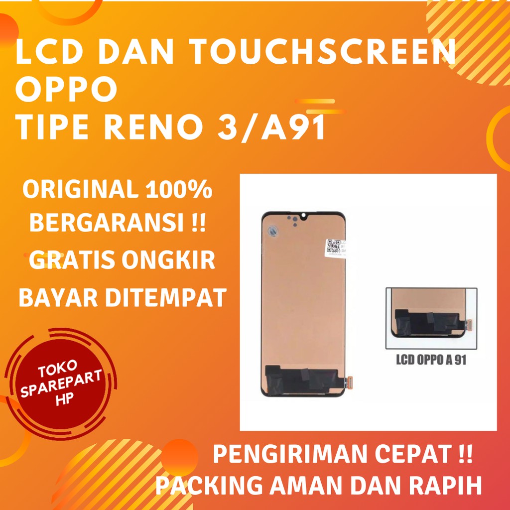 Lcd dan Touchscreen Oppo Reno 3 Original Layar Lcd Fullset Oppo a91/Reno3 Ori Lcd Hp opo A 91