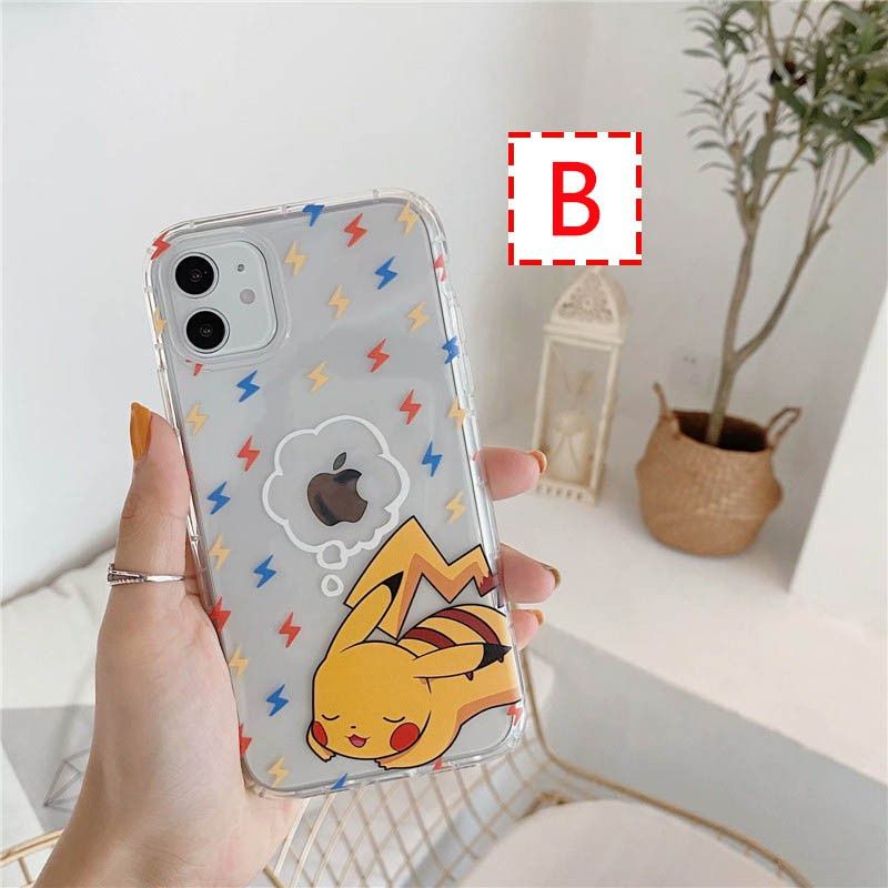 Case iPhone 13 / Pro / Max / Mini Pokemon Pikachu Soft Casing Bening