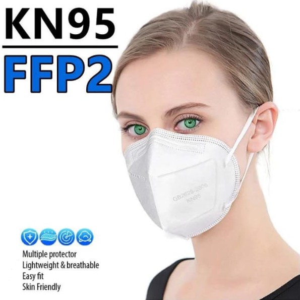 Masker KN95 Masker N95 Masker KN 95 Masker N 95 asli berizin BNPB CE FDA - PUTIH POLOS