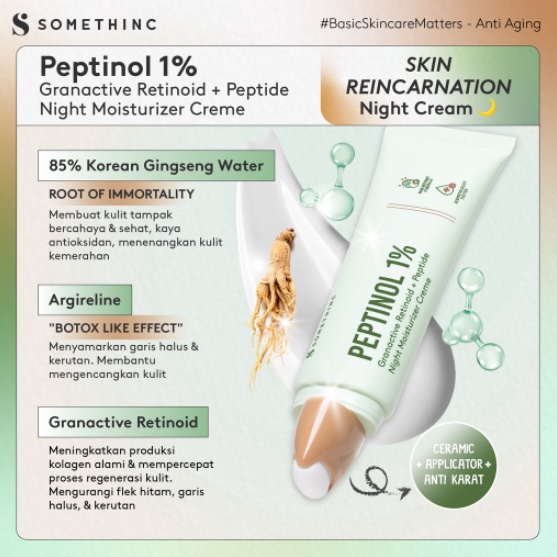 Somethinc Peptinol Granactive Retinoid + Peptide Night Moisturizer Creme 25ml | 50ml