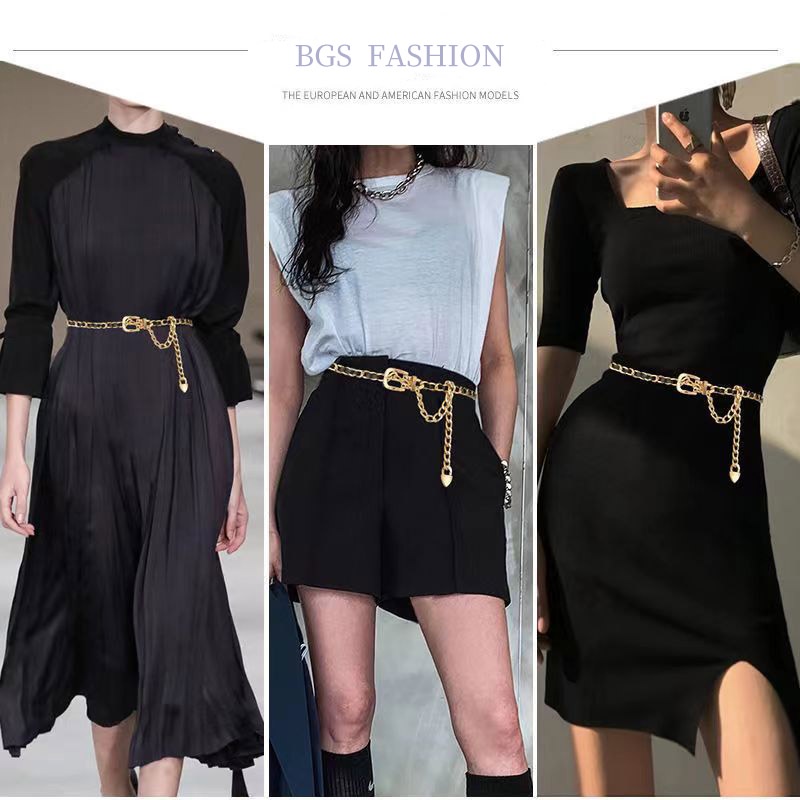 BGS-103 Ikat Pinggang Wanita Rantai, Sabuk wanita leather Rajut Rantai, Belt Import Korea Gaya Fashion