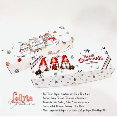 

12.12 Box Brownis Natal uk. 30 x 10 x 6 cm / box natal / kardus kue