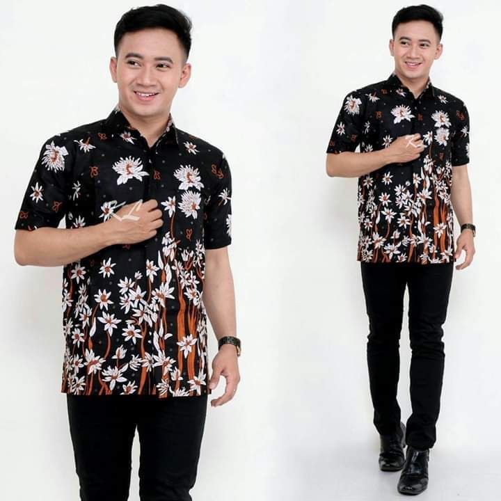 Batik Pria Lengan Panjang Batik Azmil Hrb026 Motif Mega Mendung Kode 002 Size M L Xl Xxl Reguler