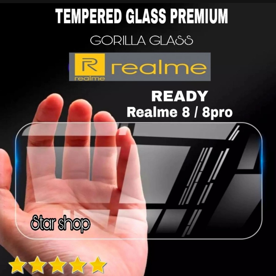 Tempered Glass Realme 8 Realme 8 Pro Gorilla glass Screen Protector - REALME 8 PRO