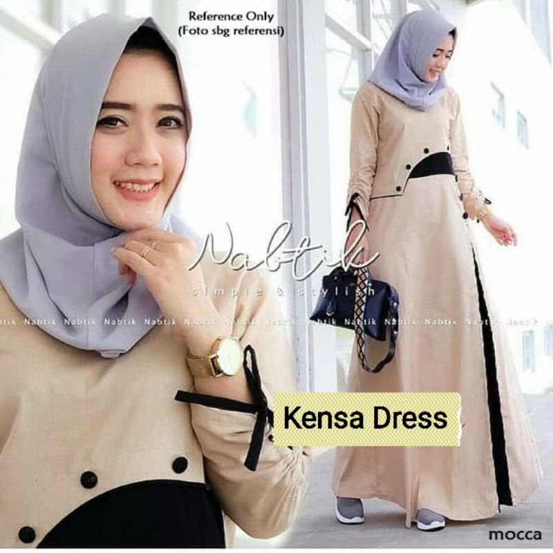 Baju Gamis Long Maxi Maxy Busui Fashion Dress Wanita Perempuan Muslim Kondangan Pesta Motif Kancing 