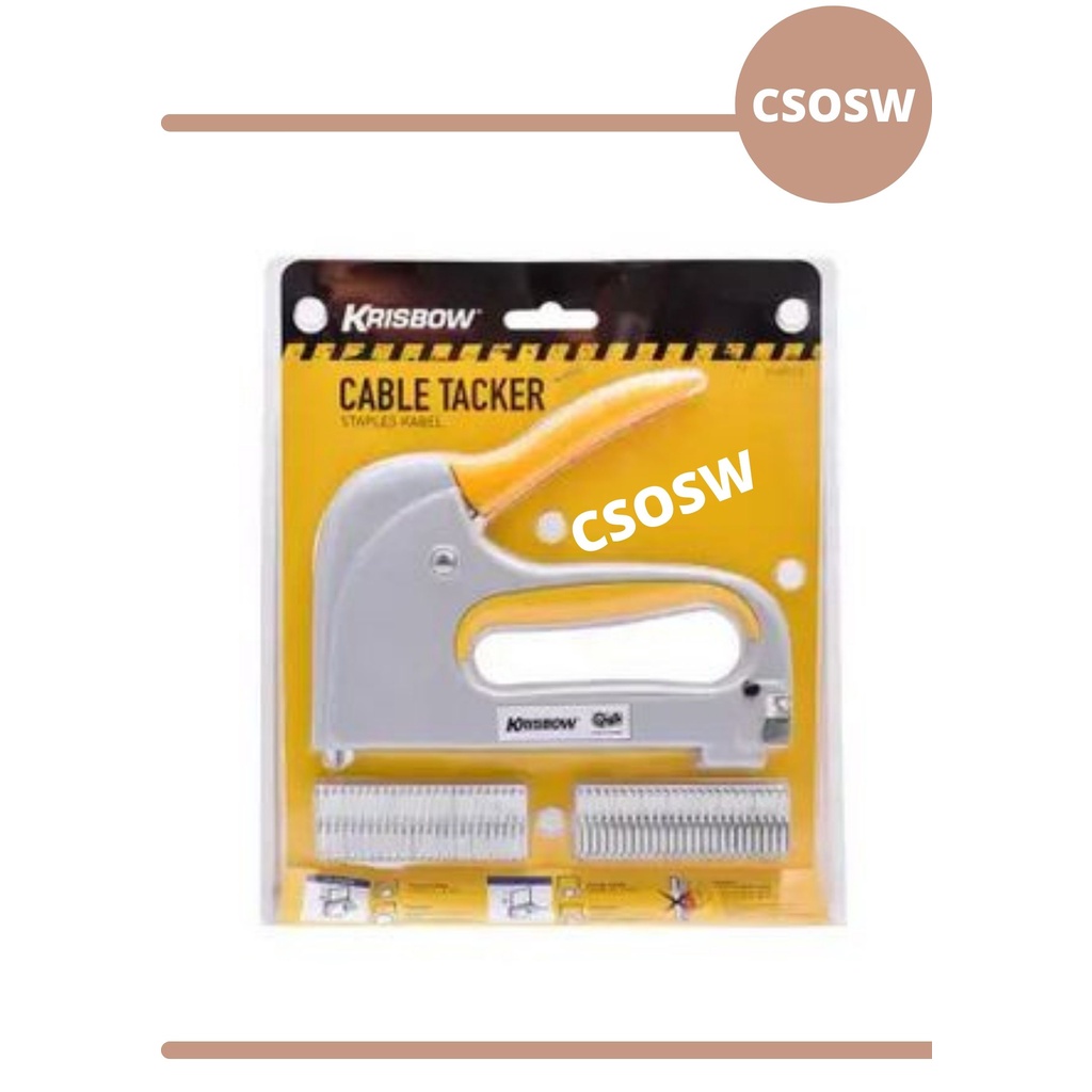 

Krisbow Stapler Cable Tacker Grey/Yellow Pemasang Klip Untuk Kabel