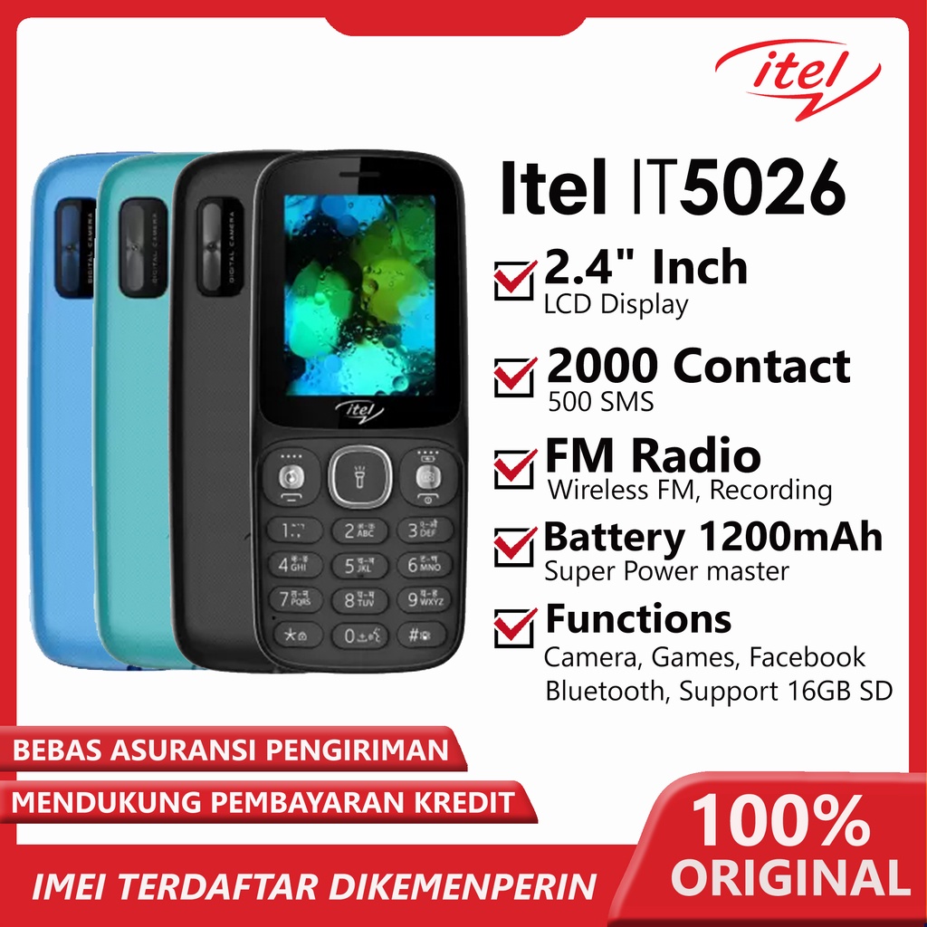 HP ITEL  IT2173 - IT2320 - IT5026 fitur phone - murah