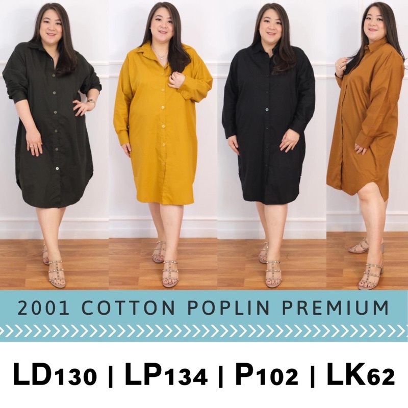 JUMBO 2001 SOVIES DRESS BIGSIZE BAHAN KATUN POPLIN PREMIUM FIT XXL MIDIDRESS