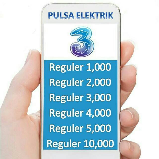 Pulsa 3 / Three Reguler/Elektrik 1000 2000 3000 4000 5000 10.000