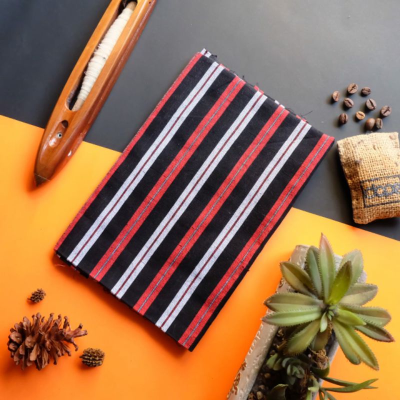 [ Teratai Abang ] Kain Lurik ATBM by Dibyo Lurik Perpaduan Warna Merah Hitam Putih Bahan Benang Katu