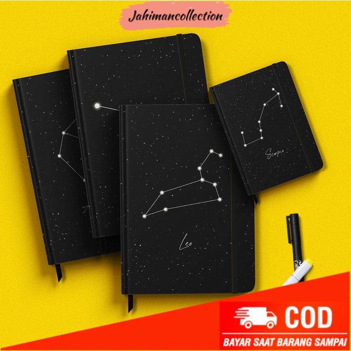 

✨ BISA COD ✨ Buku Tulis Notebook Personalized Custom Zodiak Ukuran A5 - A6, kertas grid