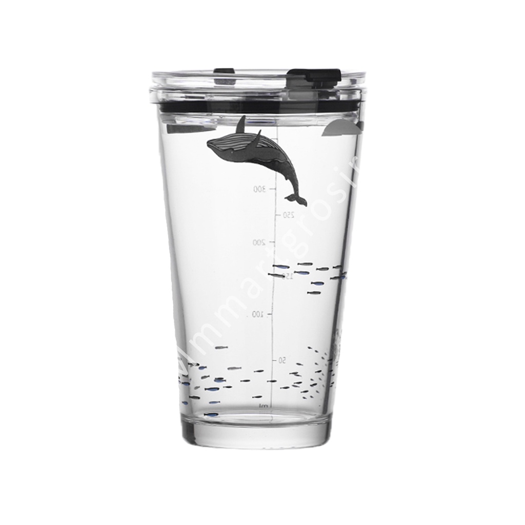 Gelas kaca * tumbler * Gelas ukur * Gelas Gambar lucu * 450ml-YS-19-4