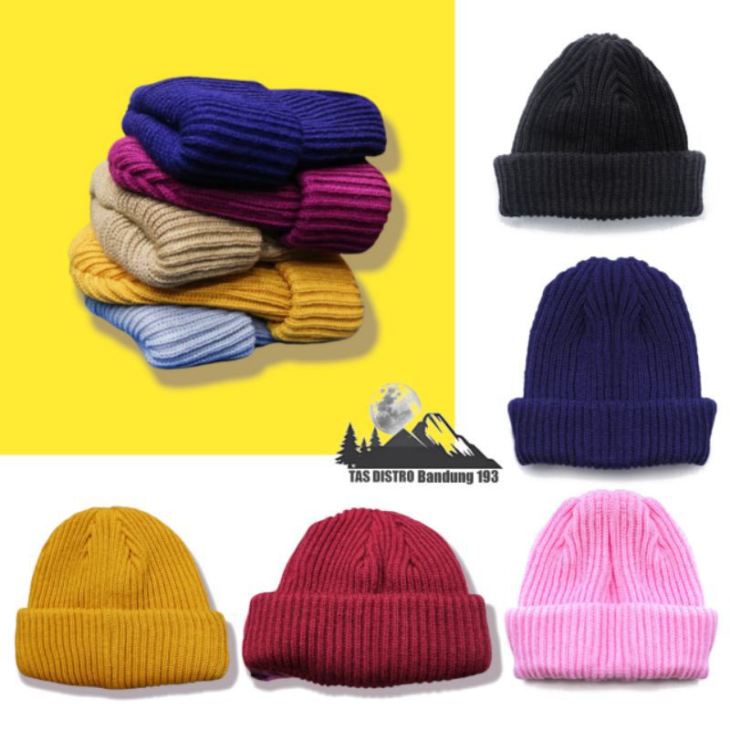 TERLARIS Topi Kupluk Rajut Beanie Hat Short Pria Wanita Dewasa Premium